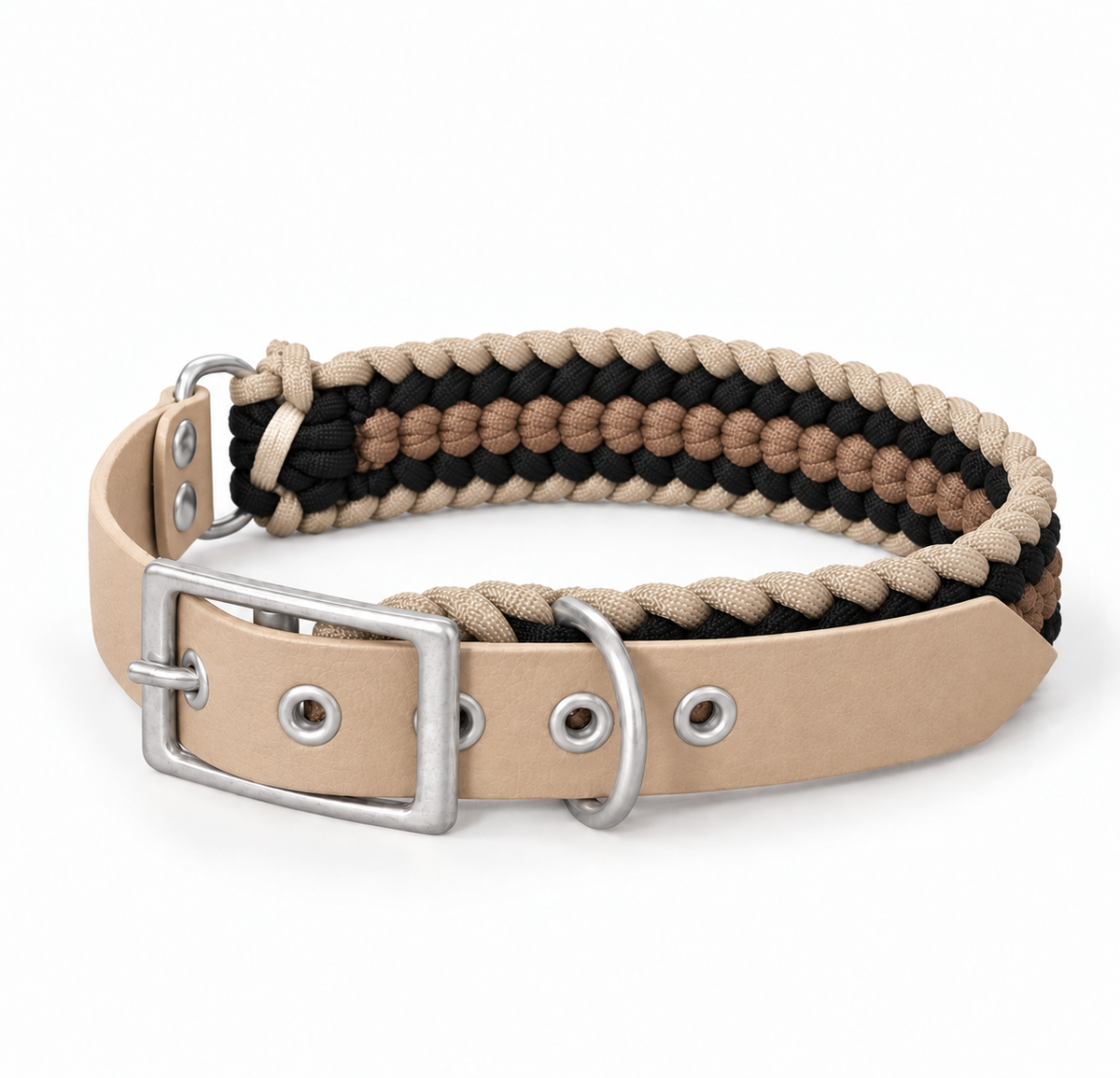 Collier en biothane et paracorde tressée